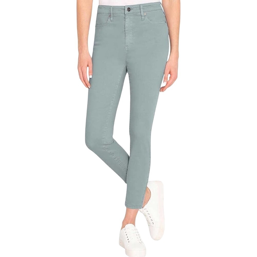 Buffalo David Bitton Havana High Rise Ankle Pants Soft Stretch 8/29 Light‎ Blue